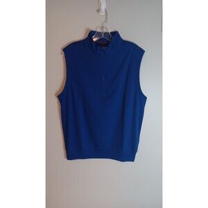 Donald Ross Mens  1/2 Zip Pullover Top Sz Small Blue Sleeveless